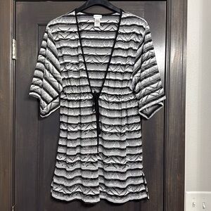 Wearabouts Women's Black‎ & White Swim Cover Size Large